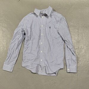 Ralph Lauren boys xl 18/20 Navy Checkered Button Down Shirt